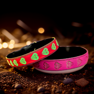 lighted dog collar rechargeable led color USB-C RECHARGING ,15 MODES LIGHTING PINK