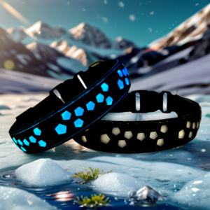 GLOW Dog collar , USB-C RECHARGING ,15 MODES LIGHTING BLACK